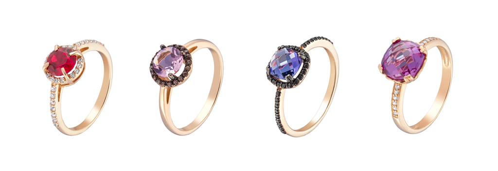 Colour stone rings