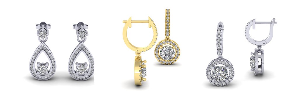 Diamond drop earrings in Dubai